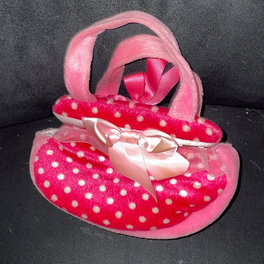 Pink Polka Dot Stuffed Animal Purse